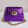 Maya Minibag - Purple Croco Metallic Genuine Leather